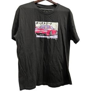 Key Street black logo tee pink japanese car sz L